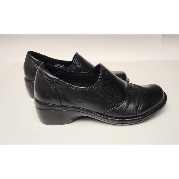 Earth Origins Victoria Black Leather Clog Heel Loafers 2013F Women's Size 8M - Picture 3 of 10